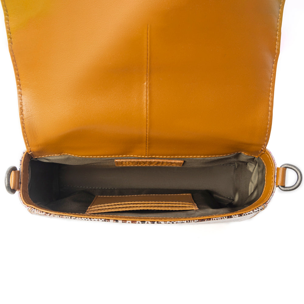 Myra Elysian Charm Leather Shoulder Bag in Onyx Snake Print