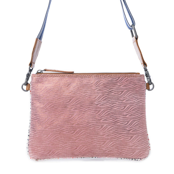 Myra Rosette Trail Leather Bag in Mauve Snake Print - Myra USA