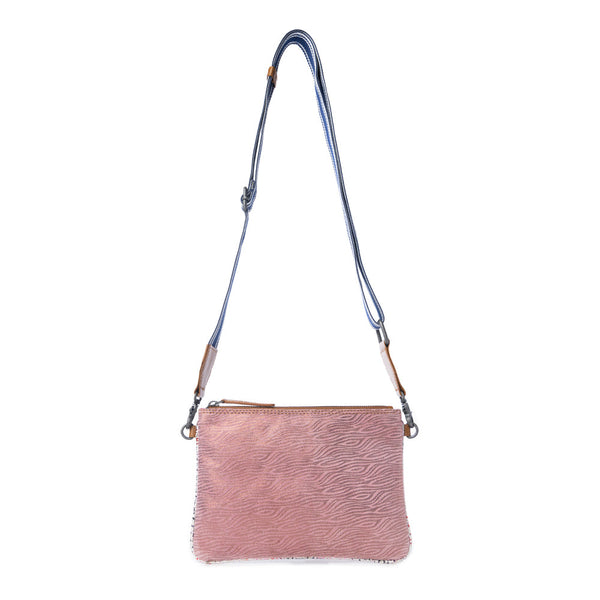 Myra Rosette Trail Leather Bag in Mauve Snake Print - Myra USA