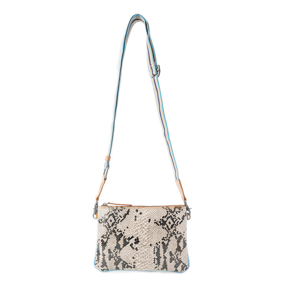 Myra Eden Mirage Leather Bag in Ivory Snake Print
