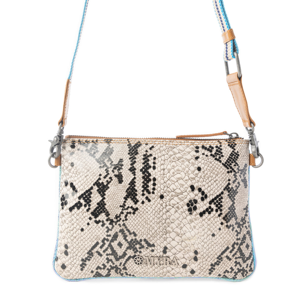 Myra Eden Mirage Leather Bag in Ivory Snake Print