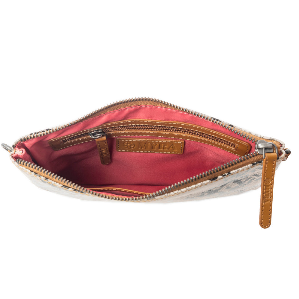 Myra Eden Mirage Leather Bag in Ivory Snake Print