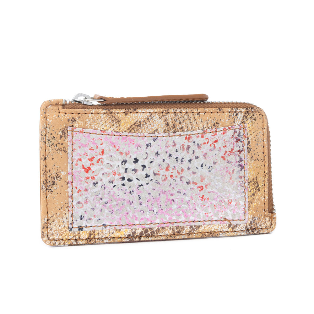 Myra Ashen Blush Leather Wallet in Mauve Snake Print