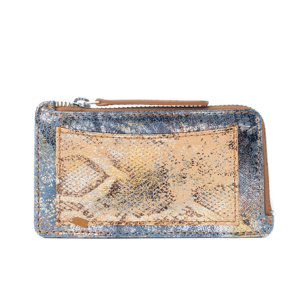 Myra Shadow Celeste Leather Wallet in Frosted Snake Print