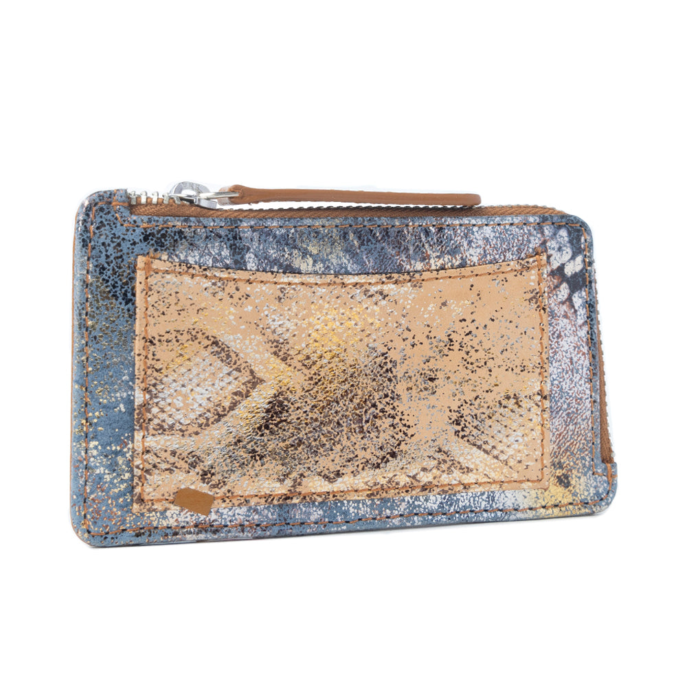 Myra Shadow Celeste Leather Wallet in Frosted Snake Print