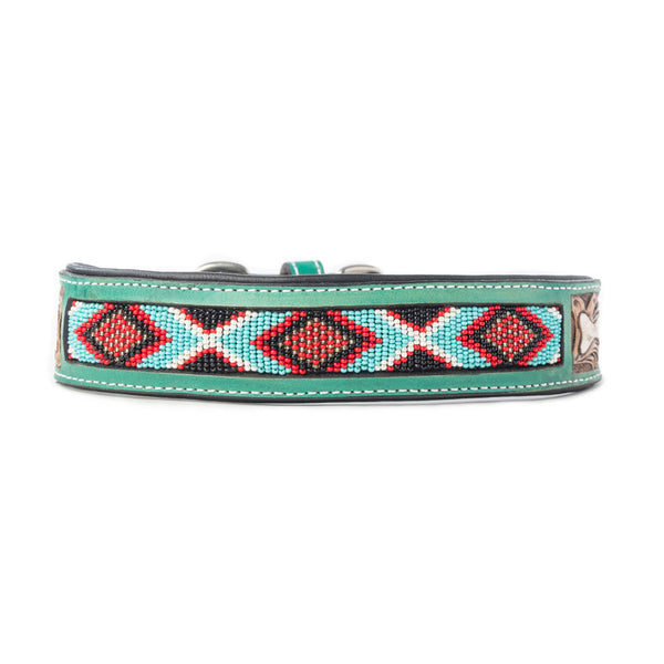 Santa Fe Bone Beaded Collar in Brown - Myra USA