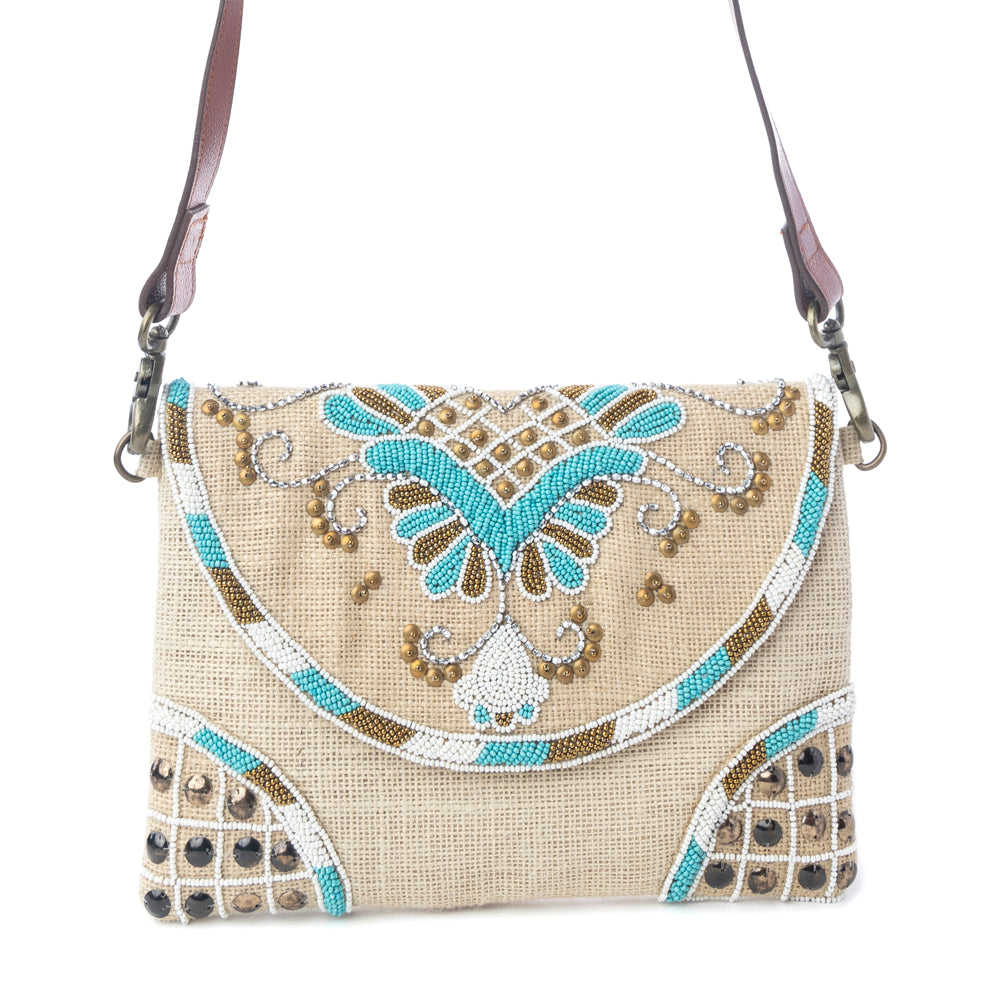 Myra Desert Phoenix Crossbody Bag in Aqua Jewel