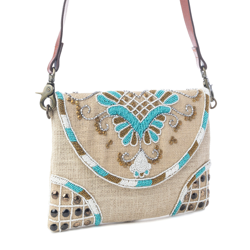 Myra Desert Phoenix Crossbody Bag in Aqua Jewel