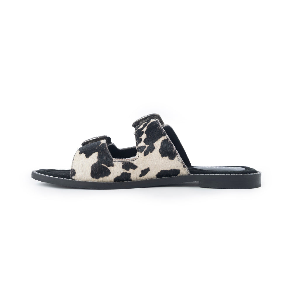 Myra Midnight Grove Hairon Leather Sandals in Ranch Ivory - Myra USA