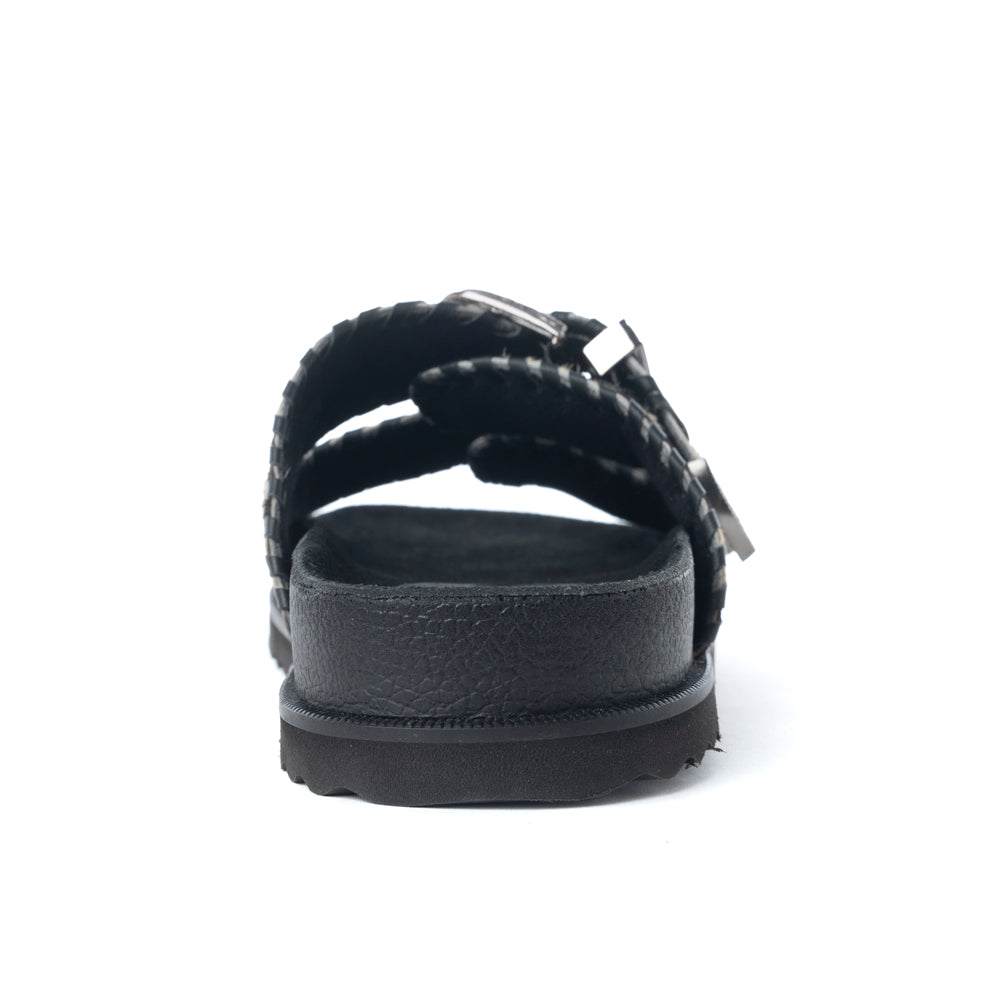 Myra Coyote Crest Hairon Leather Sandals in Vanilla White - Myra USA