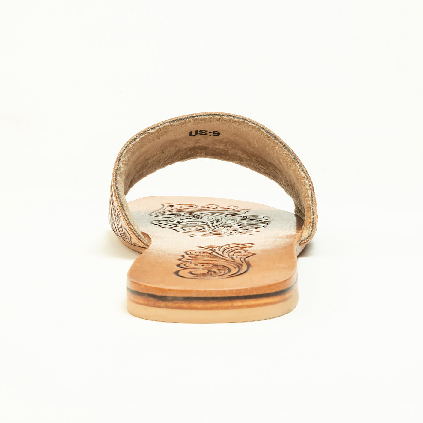 Myra Cactus Lace Handtooled Leather Sandals in Charred Brown