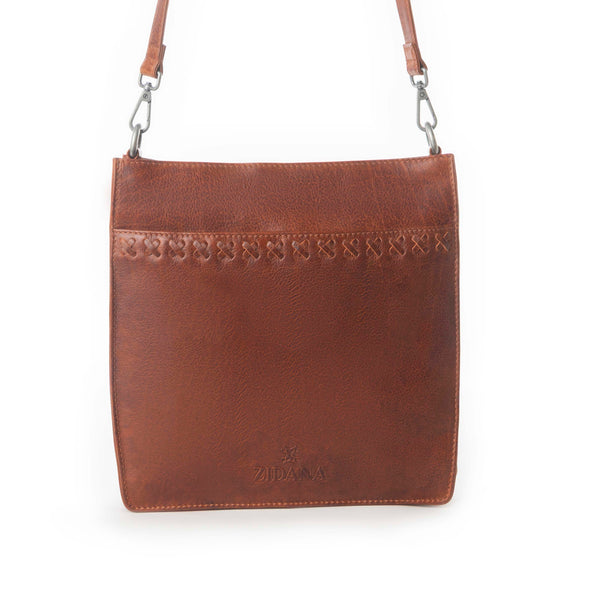Myra Zidana Mirelle Woven Veg Tanned Leather Sling Bag in Aged Copper - Myra USA