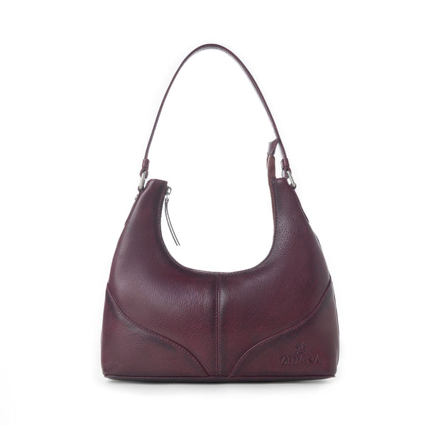 Myra Zidana Winchester Loop Veg Tanned Leather Shoulder Bag in Saddle Rose - Myra USA