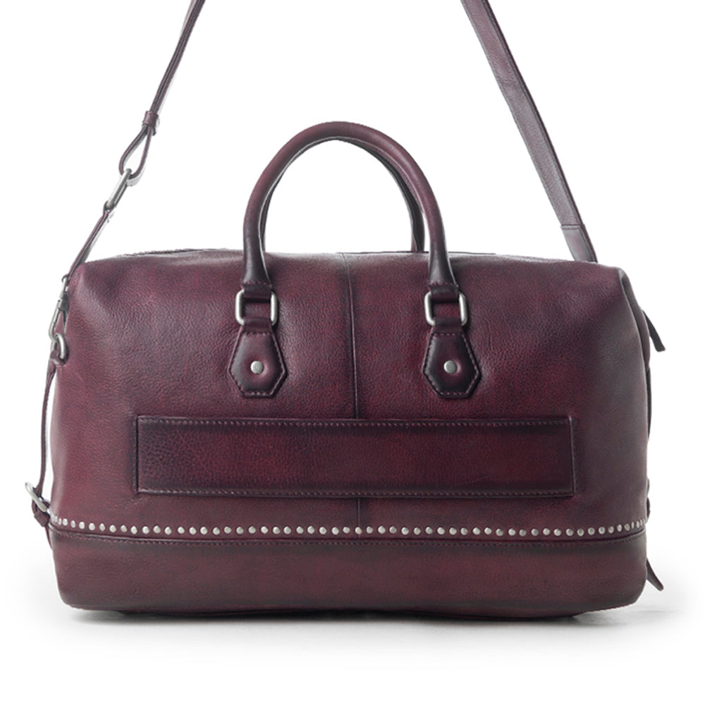 Myra Zidana Sundown Plains Veg Tanned Leather Traveller Bag in Dusty Berry - Myra USA