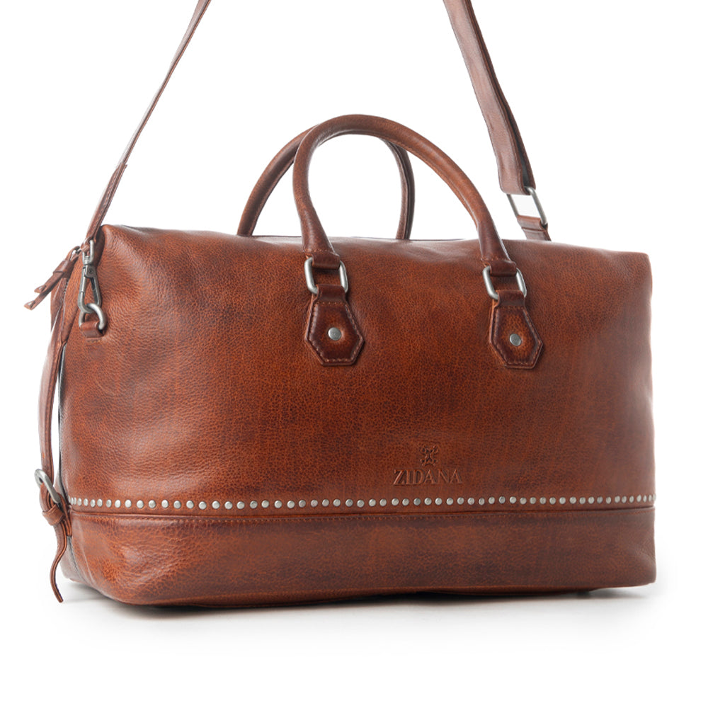 Myra Zidana Sundown Plains Veg Tanned Leather Traveller Bag in Auburn Ember - Myra USA