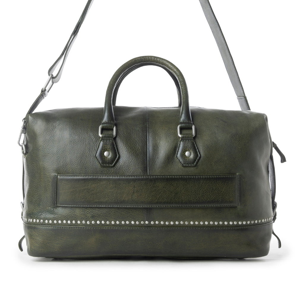 Myra Zidana Sundown Plains Veg Tanned Leather Traveller Bag in Sage Green - Myra USA