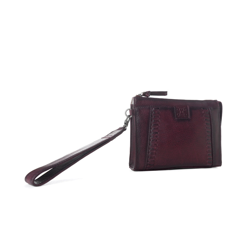 Myra Zidana Bandera Ridge Veg Tanned Leather Wristlet in Dusty Rose - Myra USA