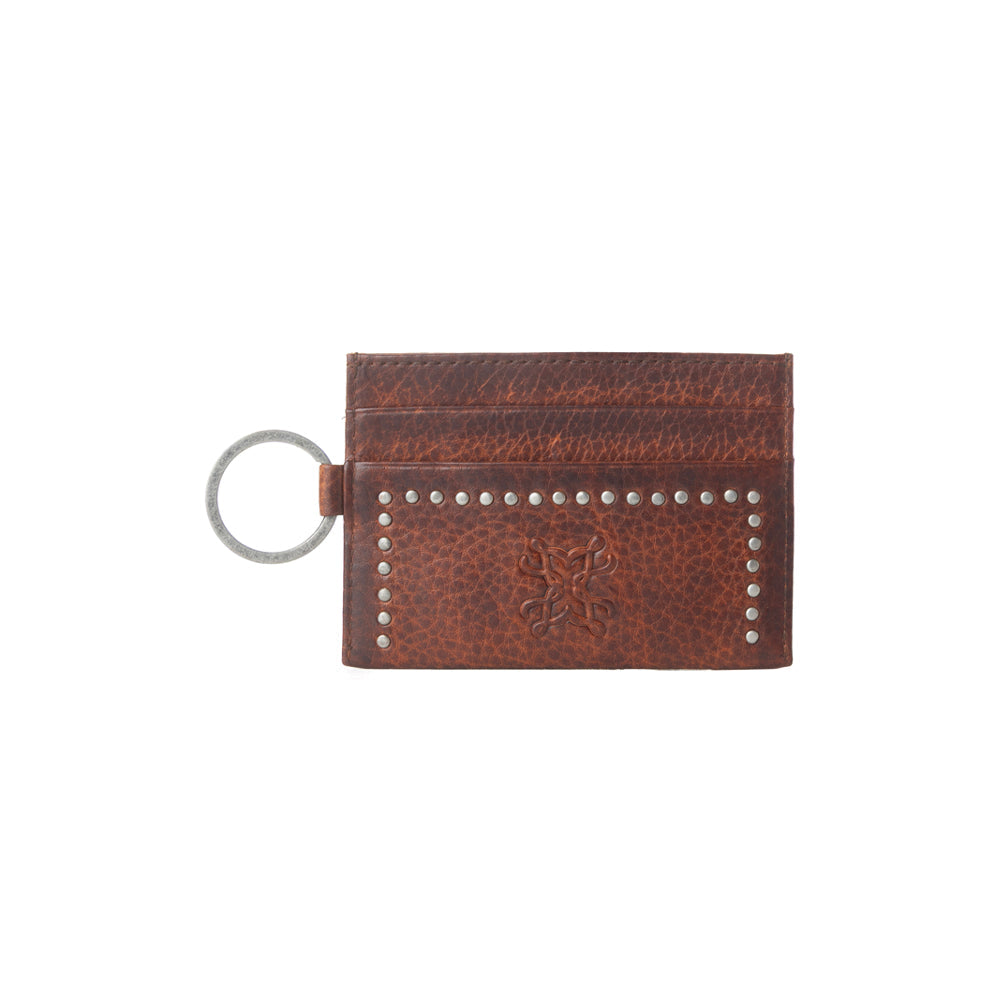 Myra Zidana Steelhoof Studded Veg Tanned Leather Wallet in Dark Timber - Myra USA