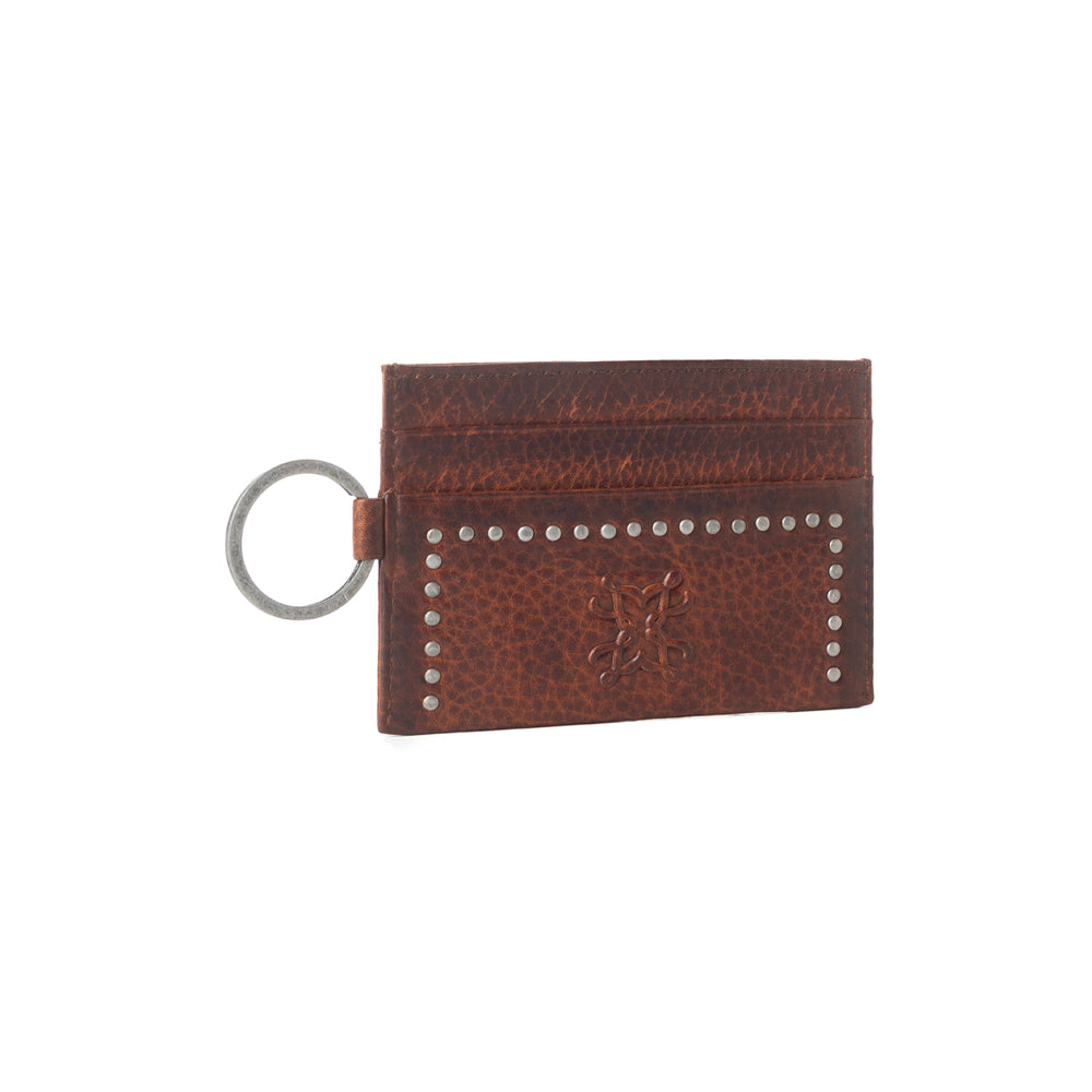 Myra Zidana Steelhoof Studded Veg Tanned Leather Wallet in Dark Timber - Myra USA