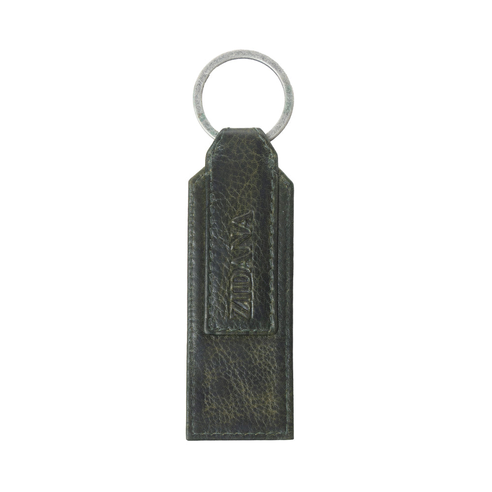 Myra Zidana Highland Studded Veg Tanned Leather Keyfob in Cactus Ash - Myra USA