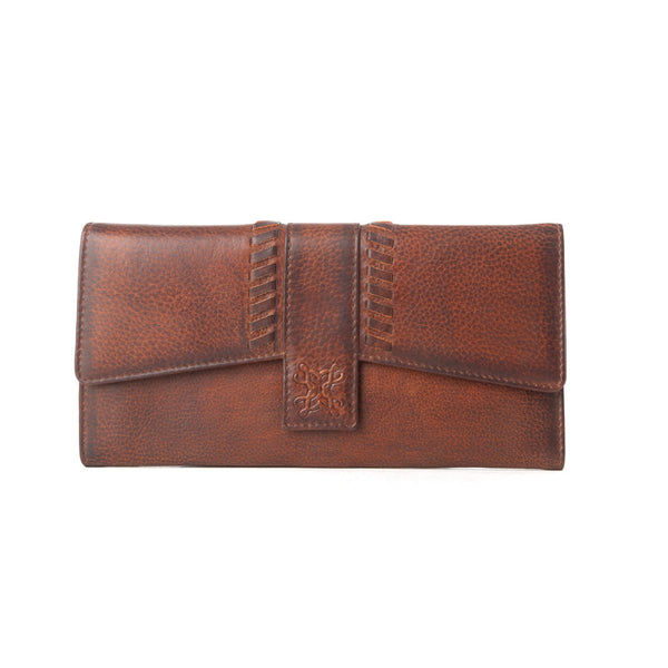 Myra Zidana Santa Fe Woven Veg Tanned Leather Wallet in Dusky Bronze - Myra USA