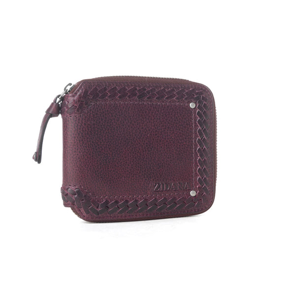 Myra Zidana Dante Men's Veg Tanned Leather Wallet in Plumwood - Myra USA