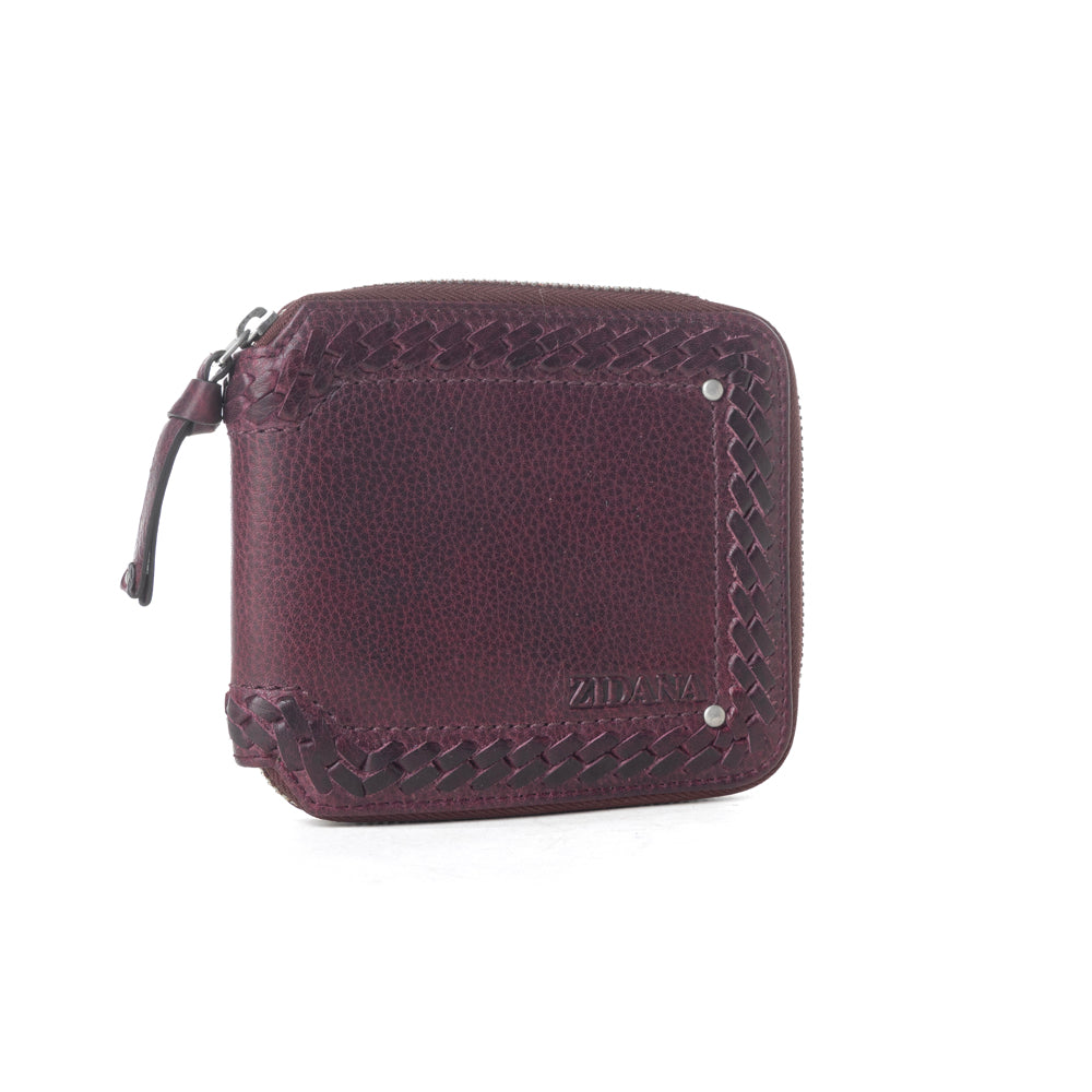 Myra Zidana Dante Men's Veg Tanned Leather Wallet in Plumwood - Myra USA