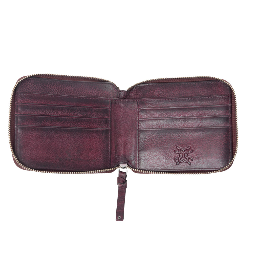 Myra Zidana Dante Men's Veg Tanned Leather Wallet in Plumwood - Myra USA