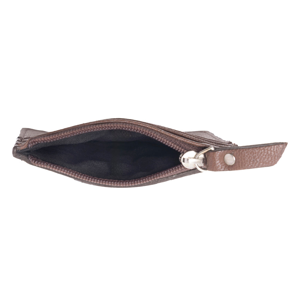 Myra Briar Creek Handtooled Leather Credit Card Holder in Sage Tan - Myra USA