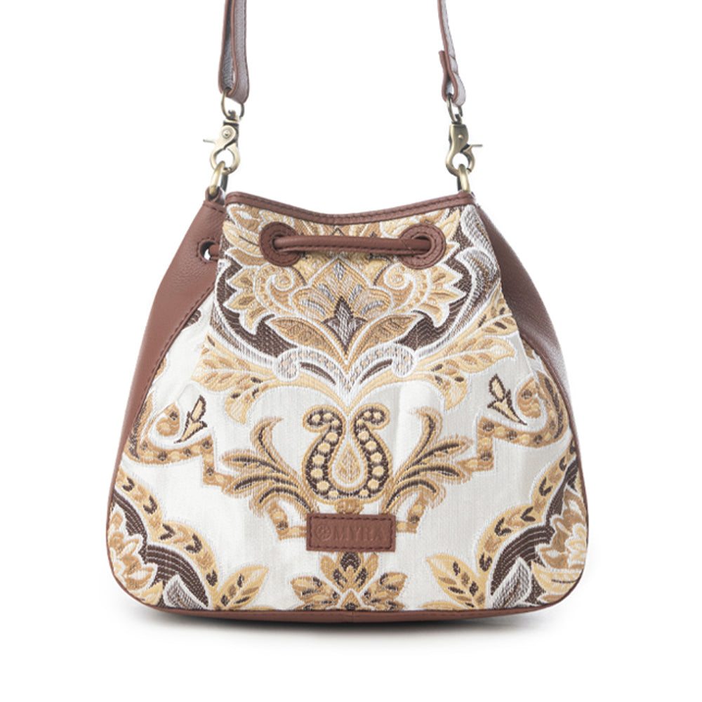 Myra Old Soul Bucket Bag in Golden Ivory - Myra USA