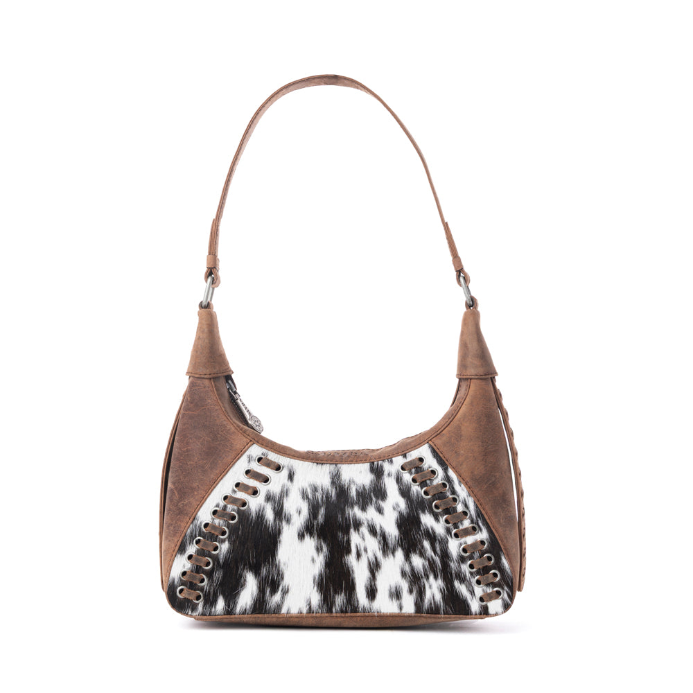 Myra Redrock Vale Embossed Leather Bag in Tobacco Cream - Myra USA