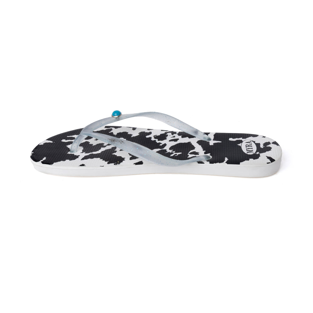 Myra Shadow Ranch Cowhide Slippers in Stormhorn Black - Myra USA