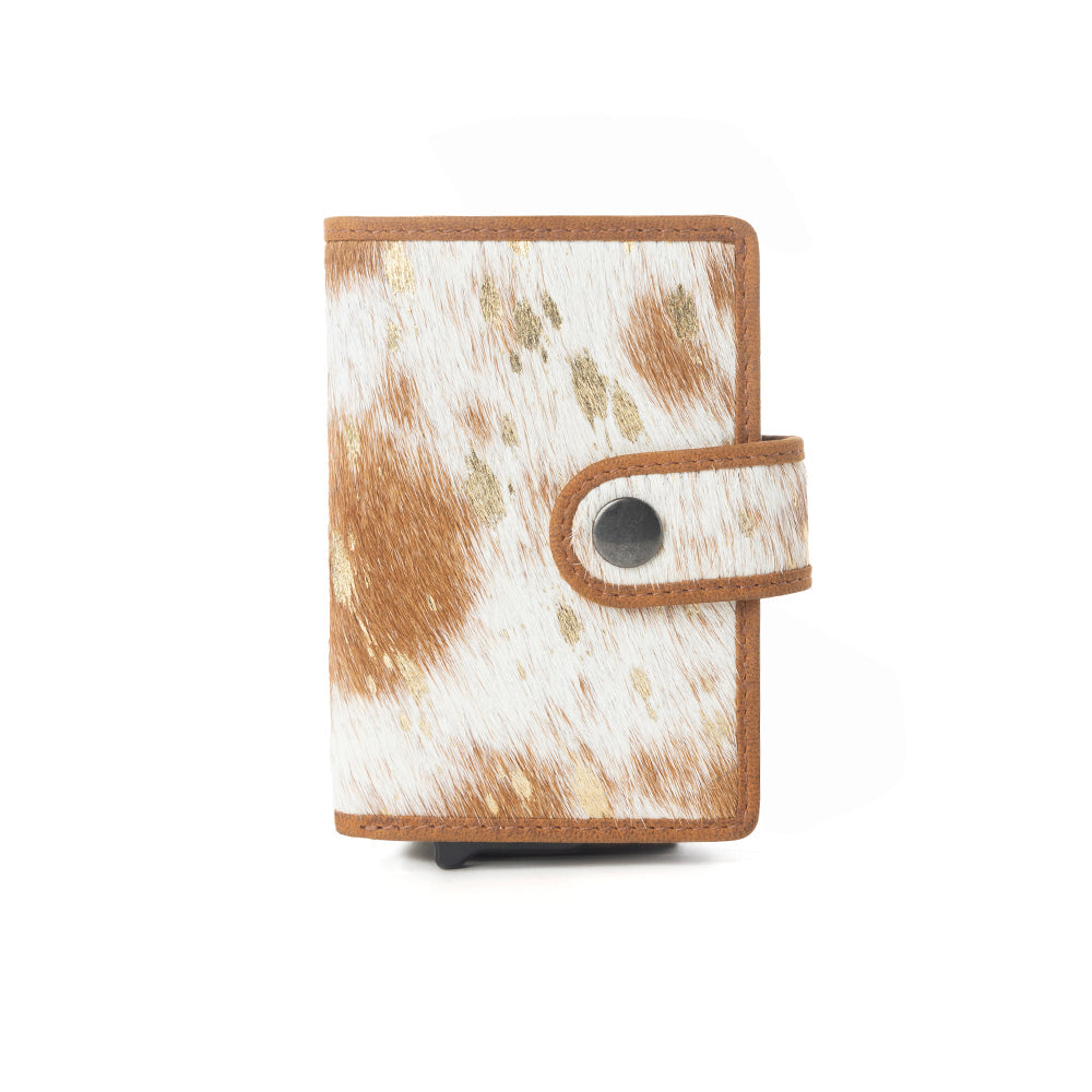 Myra Dune Star Hairon Leather Credit Card Holder in Rustic Brown - Myra USA
