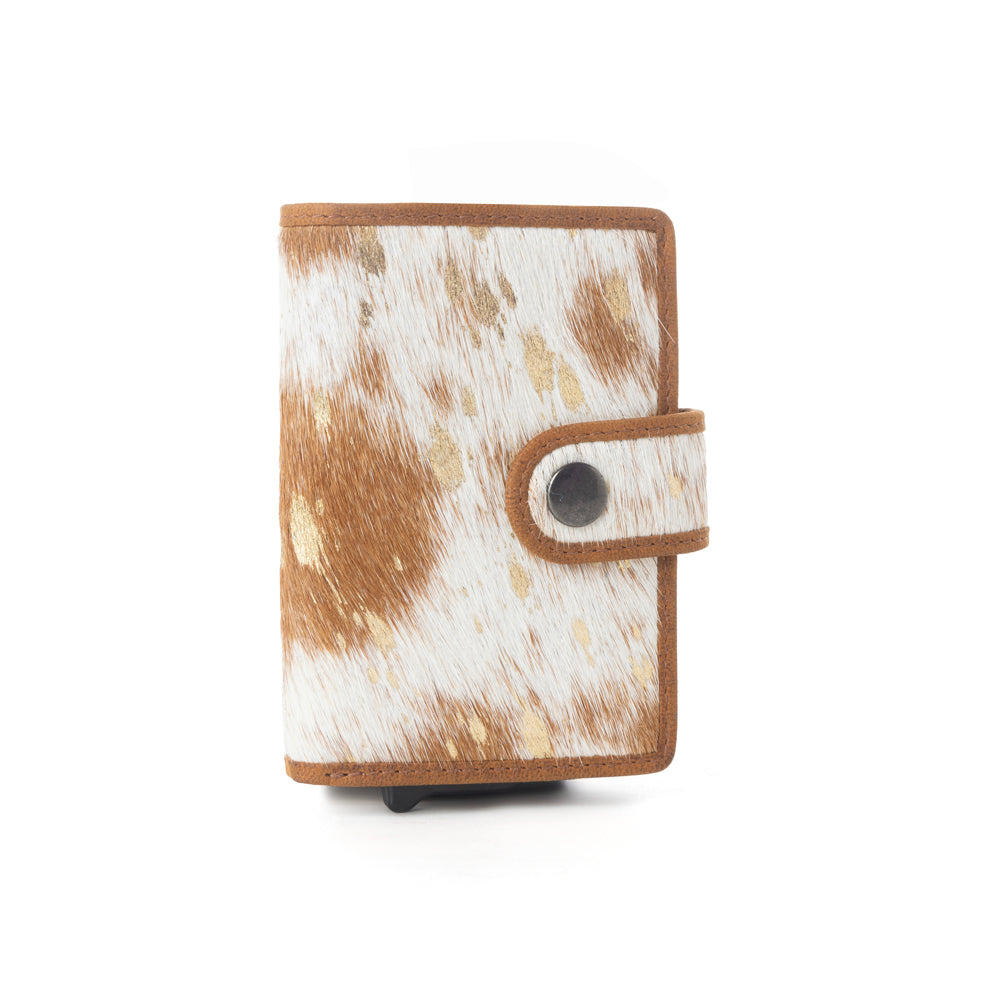 Myra Dune Star Hairon Leather Credit Card Holder in Rustic Brown - Myra USA