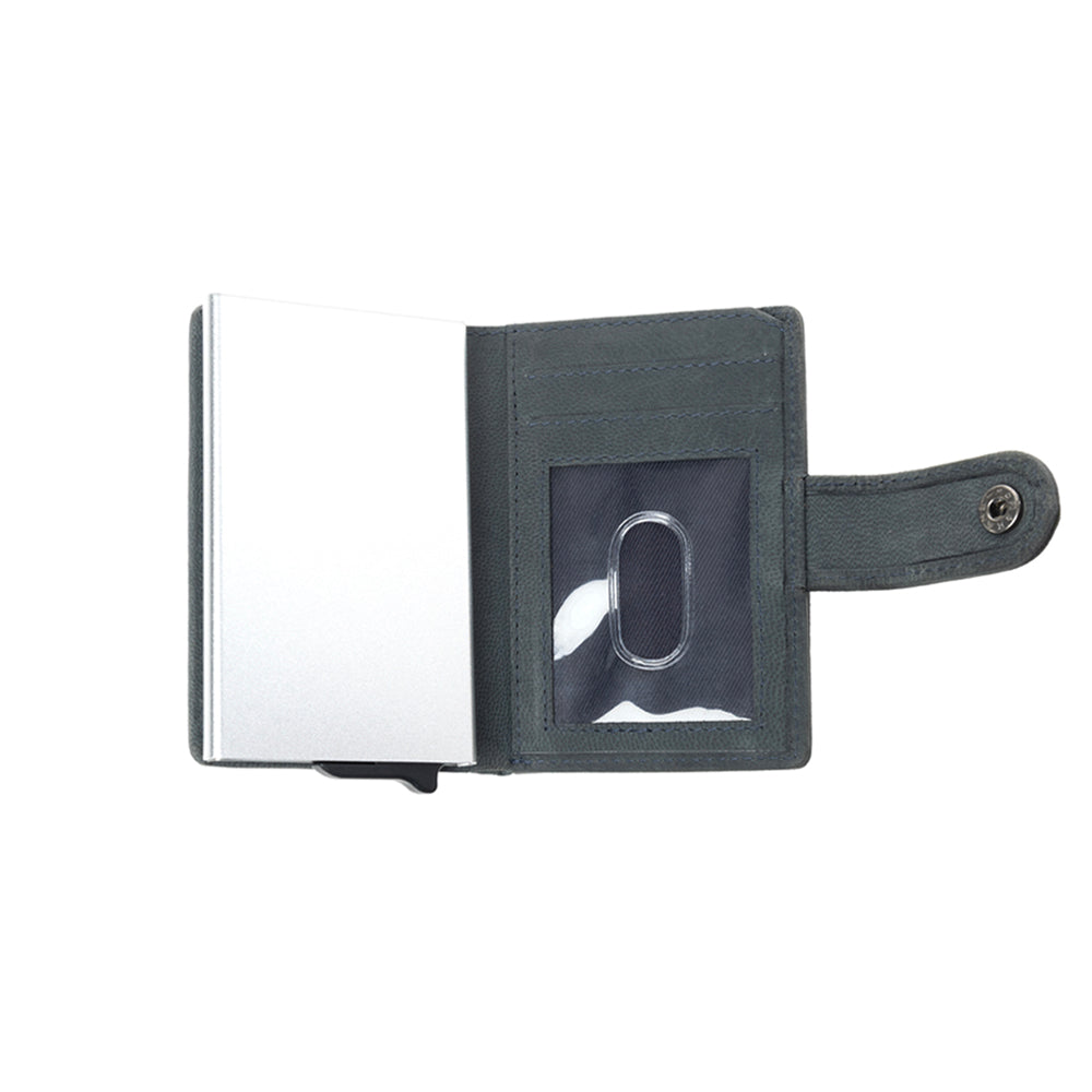 Myra Silver Creek Leather Credit Card Holder in Ashen Grey - Myra USA