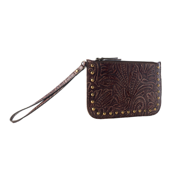 Petalwild Western Wallet for Women in brown with embossed detail - Myra USA