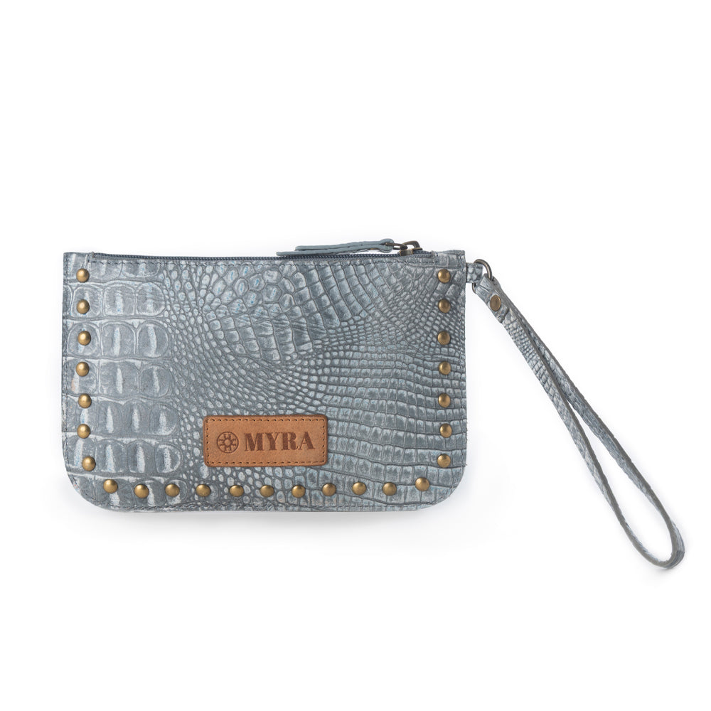 Petalwild Western Wallet for Women in blue sage with embossed detail - Myra USA
