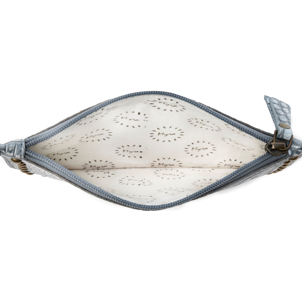 Petalwild Western Wallet for Women in blue sage with embossed detail - Myra USA