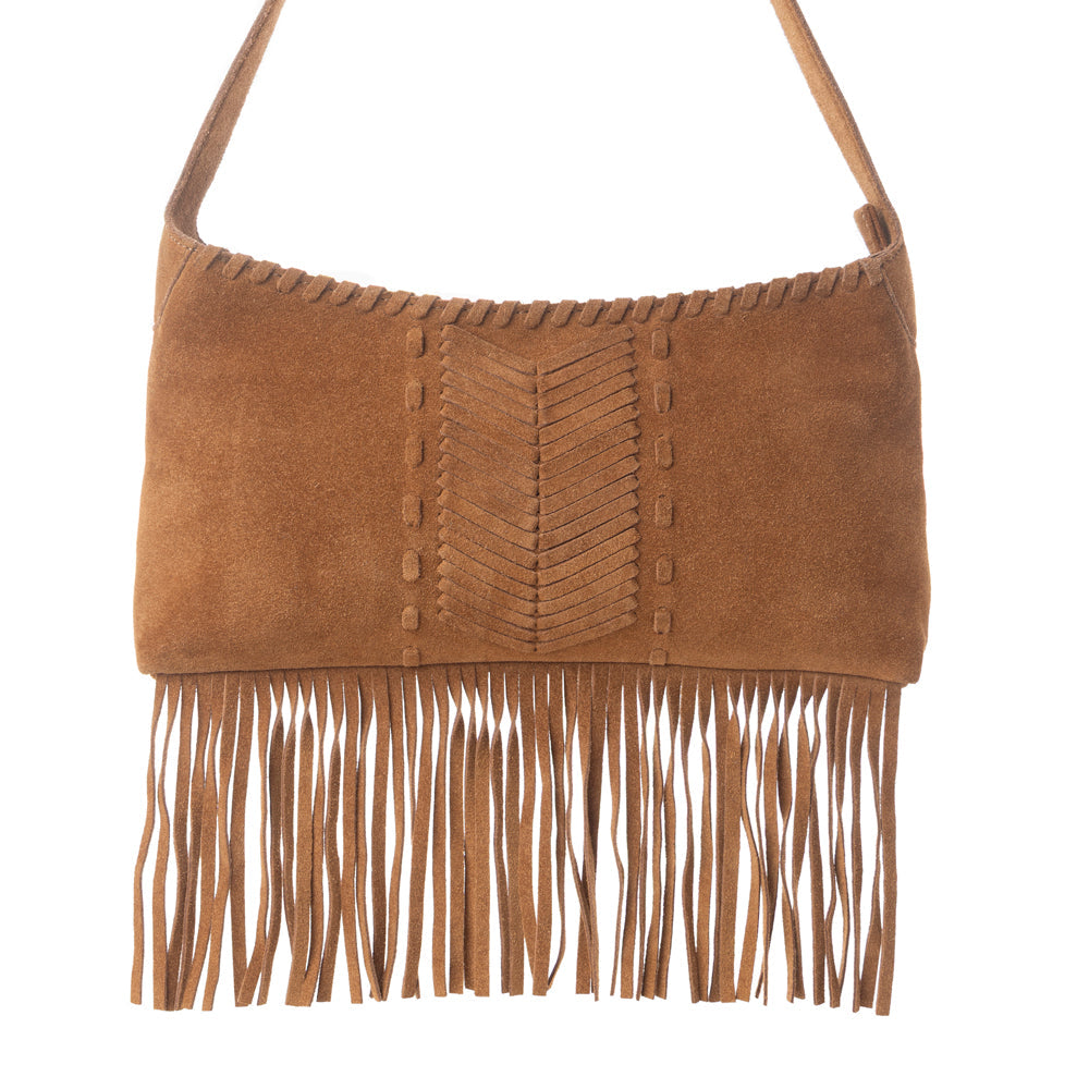 Myra Sierra Suede Fringed Leather Bag in Western Tan - Myra USA
