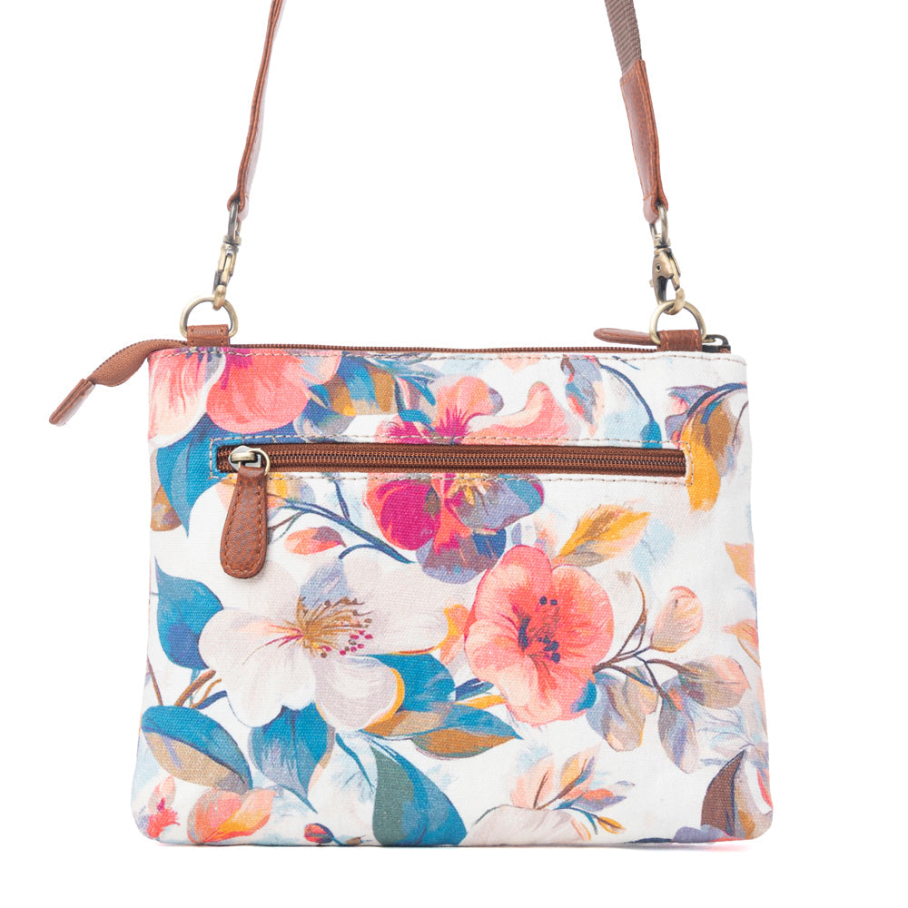 Myra Maple Ridge Cotton & Leather Crossbody Bag in Painted Ivory - Myra USA