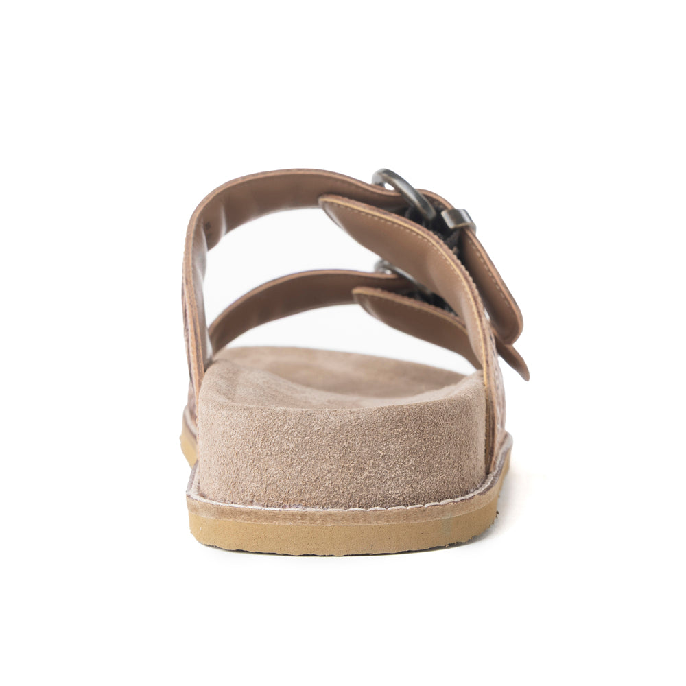 Myra Willow Bloom Handtooled Leather Sandals in Ashen Brown - Myra USA