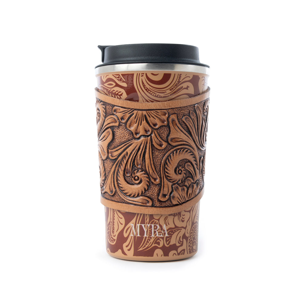 Western Trail Brew Stainless Steel Mug in Brown Baroque