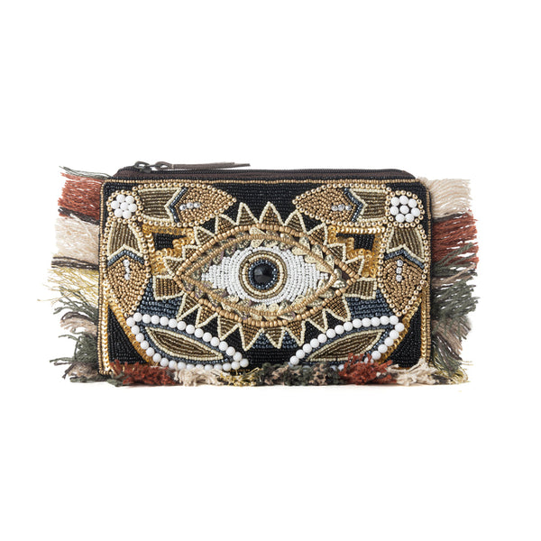 Myra Eye of the Storm Beaded Pouch in Desert Black - Myra USA