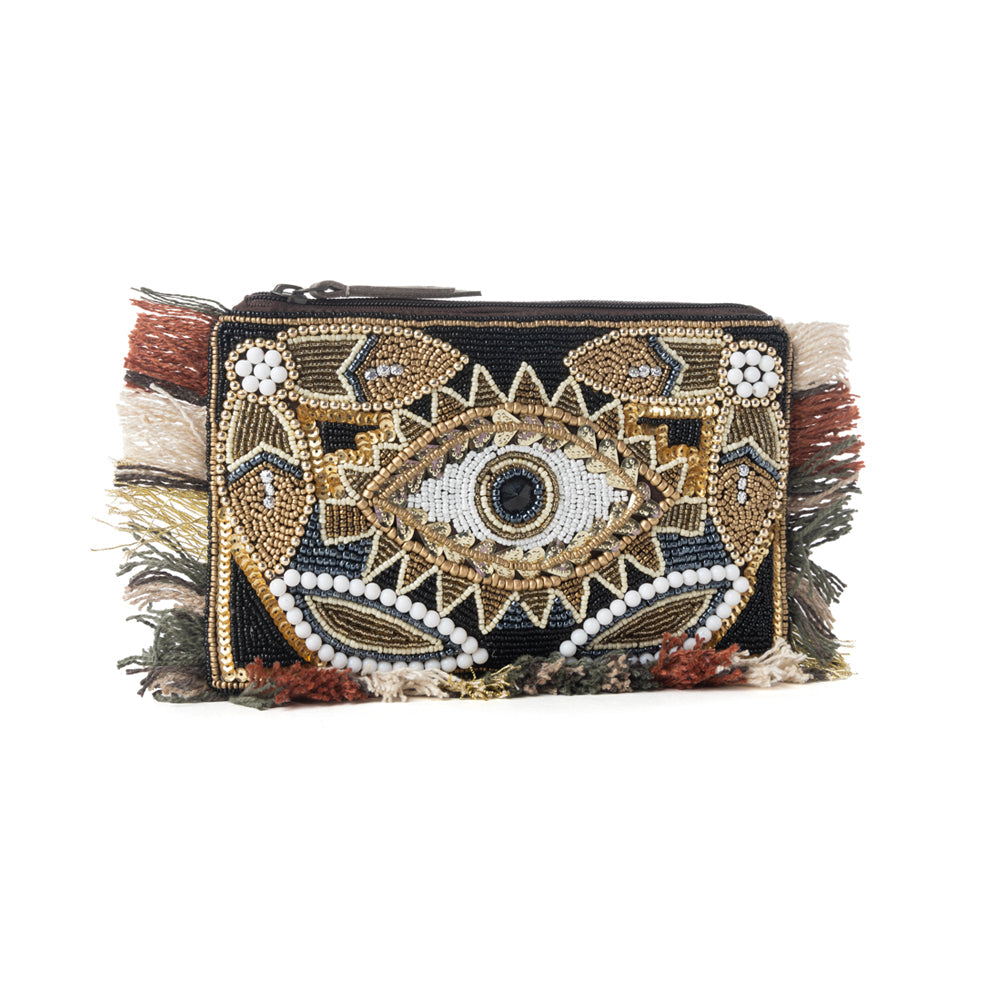 Myra Eye of the Storm Beaded Pouch in Desert Black - Myra USA