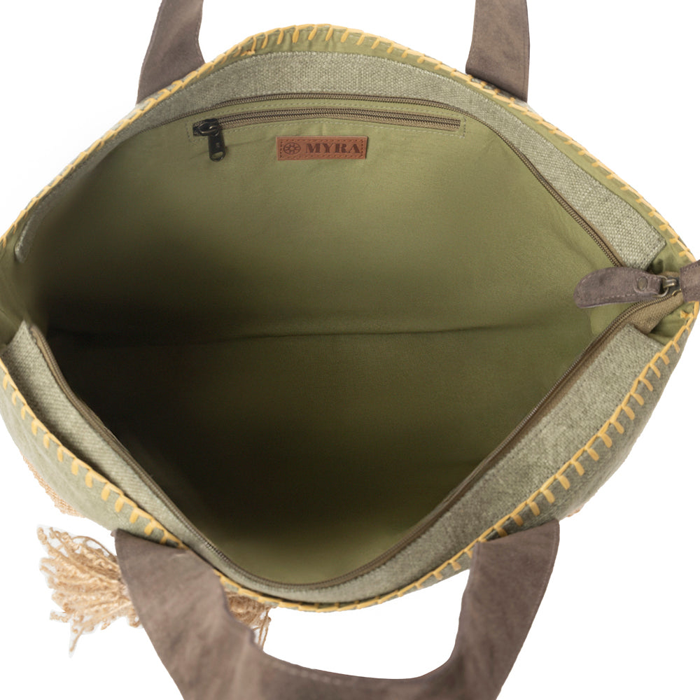 Myra Willow Wanderer Tote Bag in Willow Green - Myra USA