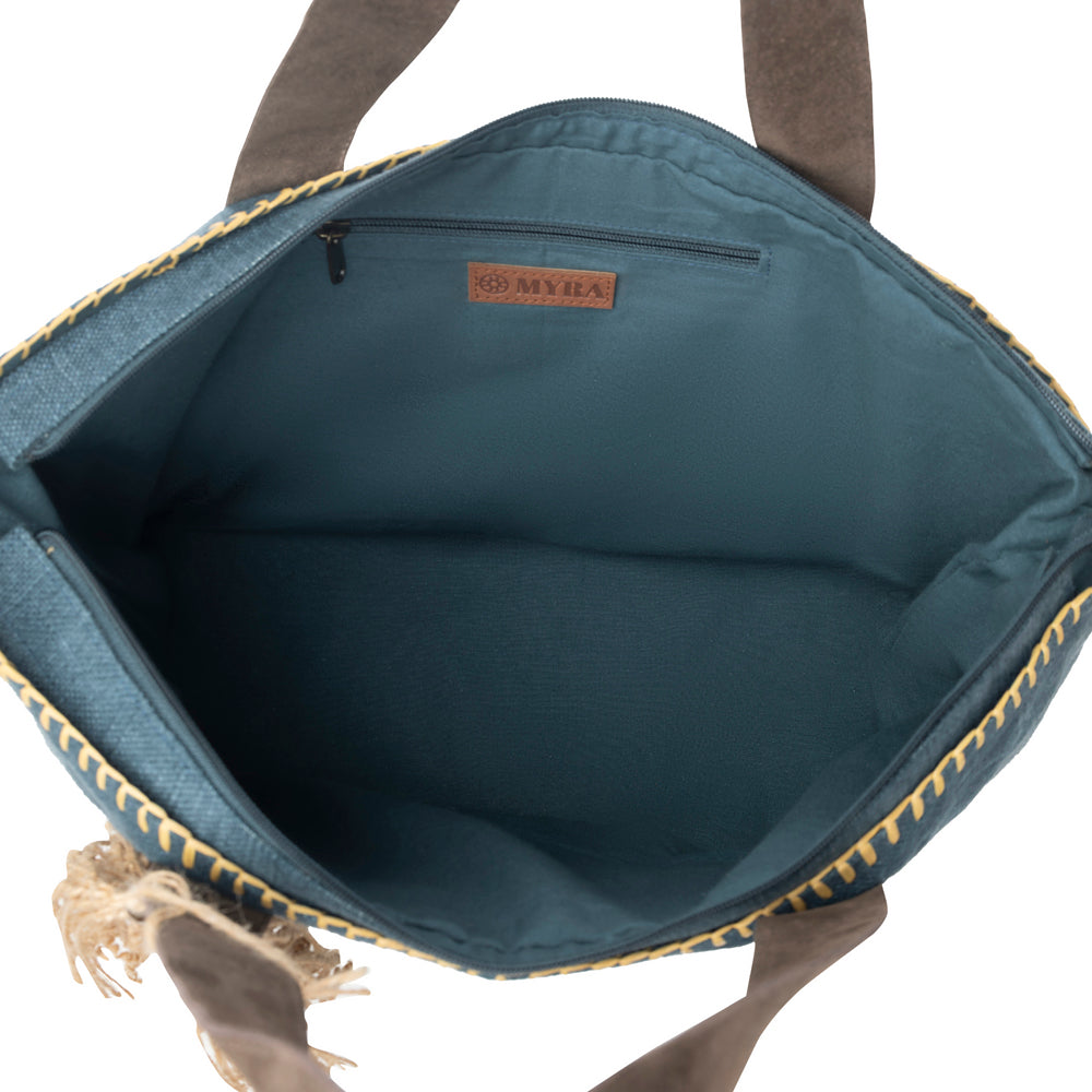 Myra Willow Wanderer Tote Bag in Sage Blue - Myra USA