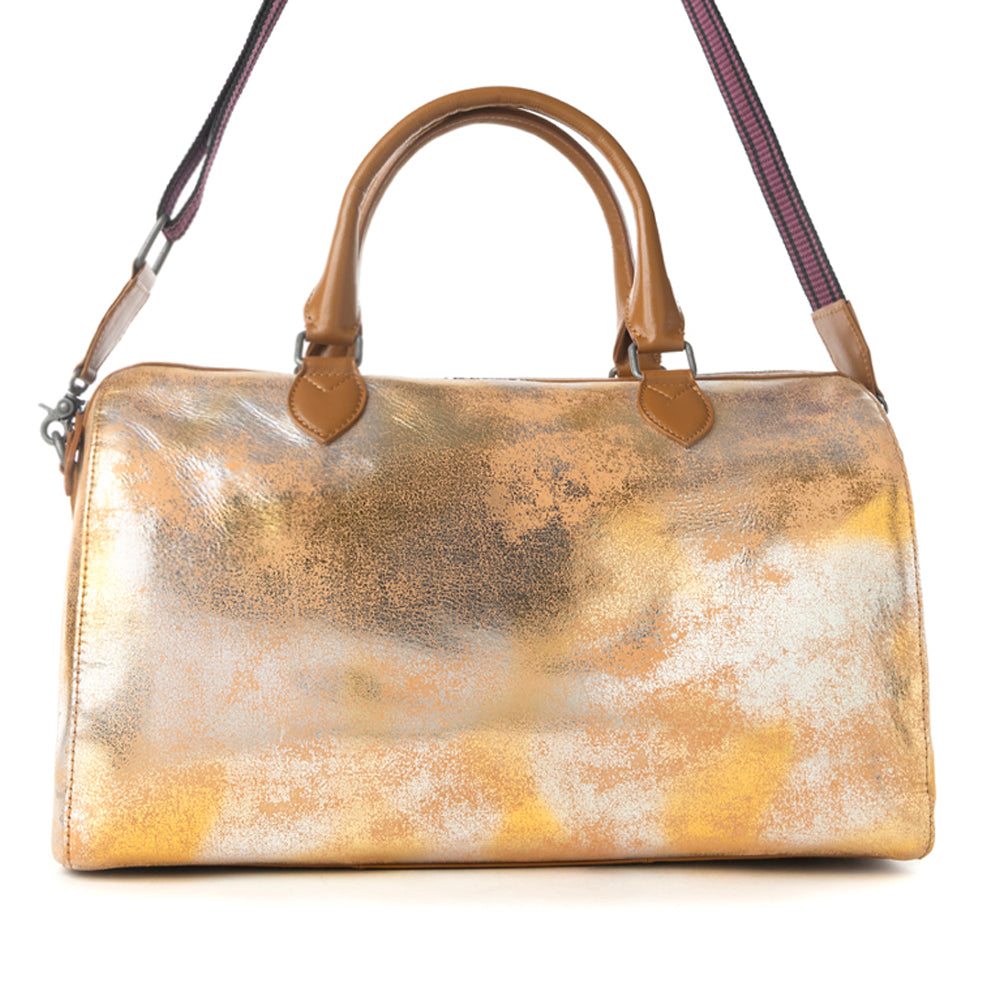 Myra Ranger's Echo Snake Print Leather Duffle Bag for Men in Molten Sunset - Myra USA