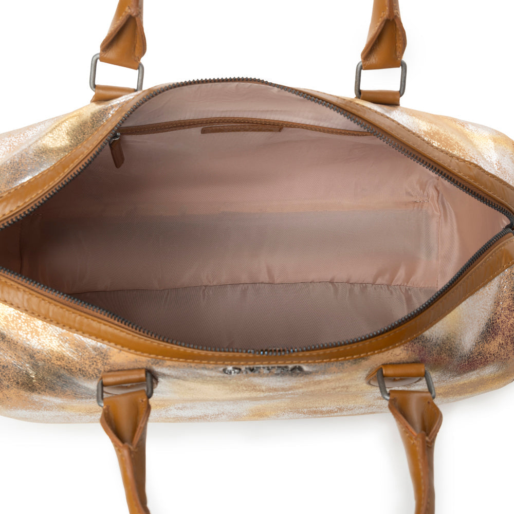 Myra Ranger's Echo Snake Print Leather Duffle Bag for Men in Molten Sunset - Myra USA