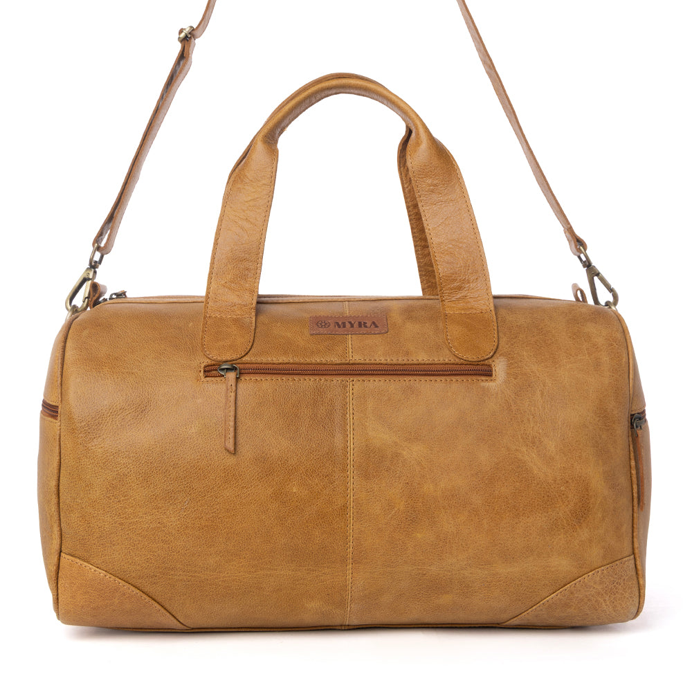 Myra Cattle Drive Men's Hairon Leather Traveller Bag in Bridle Ivory - Myra USA