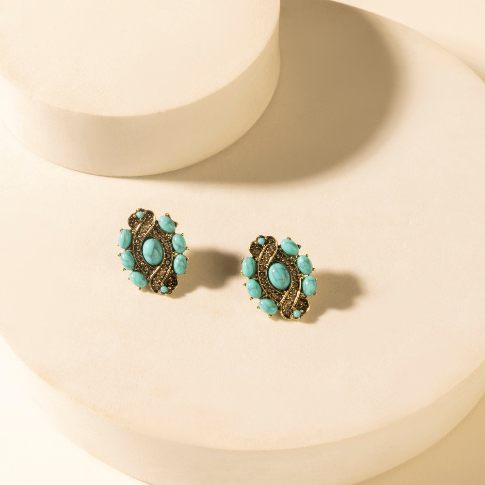 Myra Sage Wind Studs in Desert Turquoise - Myra USA